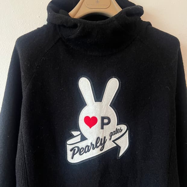 파리게이츠 여성 블랙 간절기 부클니트 골프니트  