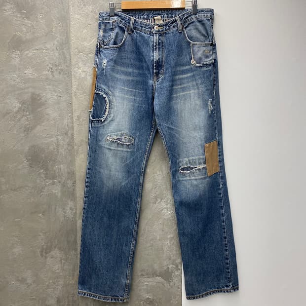 [32] VIMS OUTFITTERS 레귤러핏 패치워크 데님팬츠