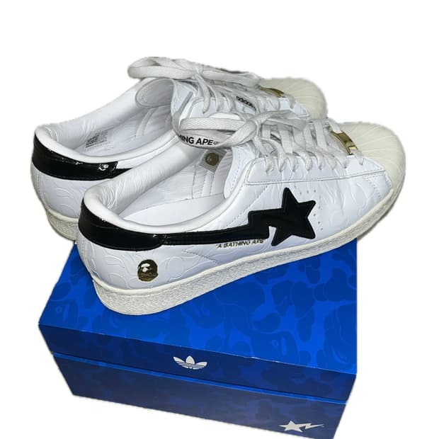 베이프X아디다스 슈퍼스타 빈티지 클라우드 화이트 코어 블랙