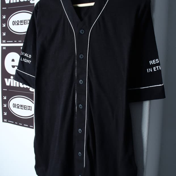 (XL-2XL) 앤듀 반팔 티셔츠 야구유니폼 블랙 올드스쿨-H35262
