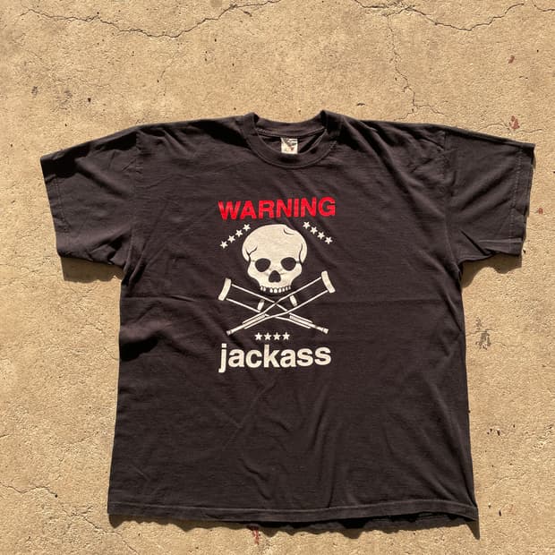 00s Jack Ass Promo Skull T-shirt