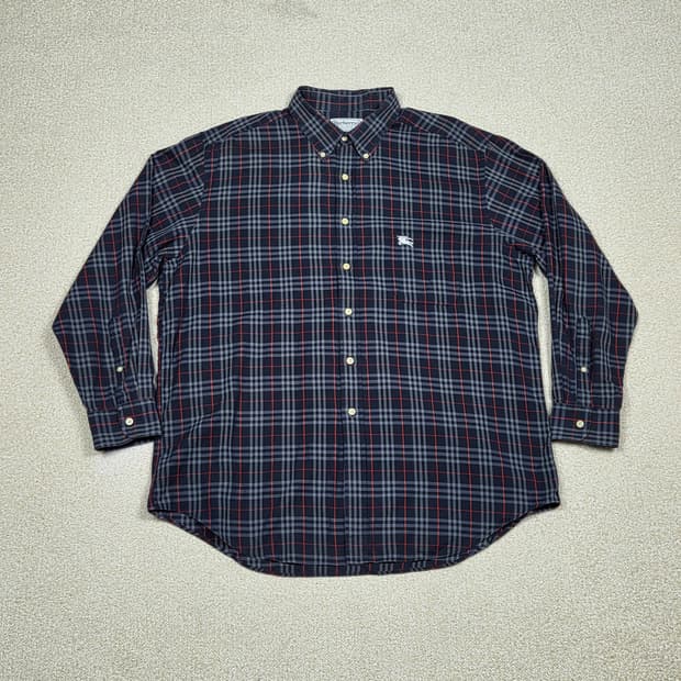 [버버리] 빈티지 기마상 로고 체크 긴팔 셔츠 | S00145