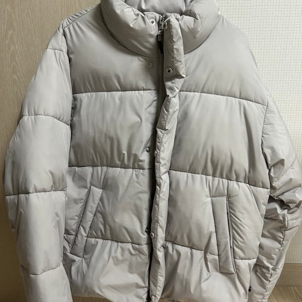 스파오 그레이 숏패딩