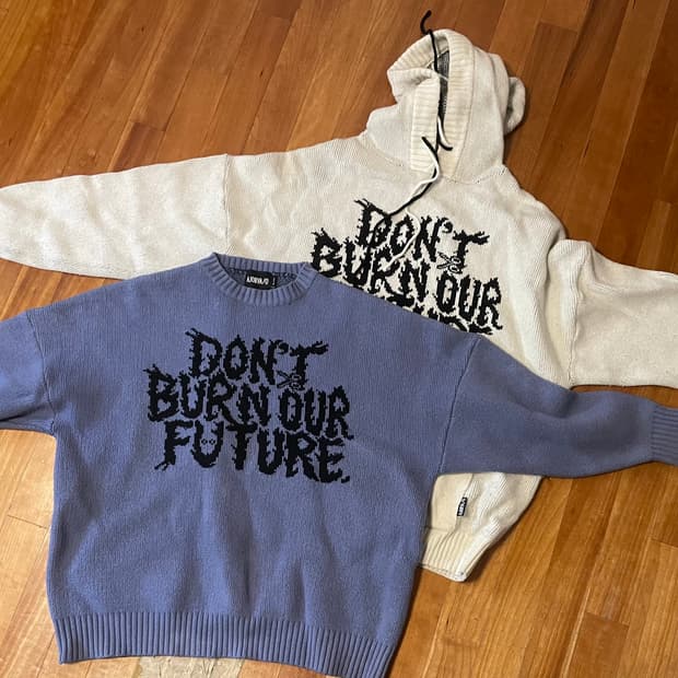 아조바이아조 니트 후드 멘투멘