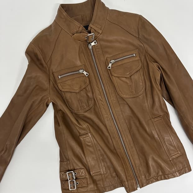 이태리 양가죽 버클지퍼 자켓 