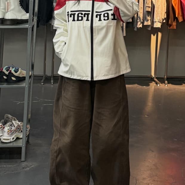 페라리 F1 자수로고 레드 레더자켓 A3399