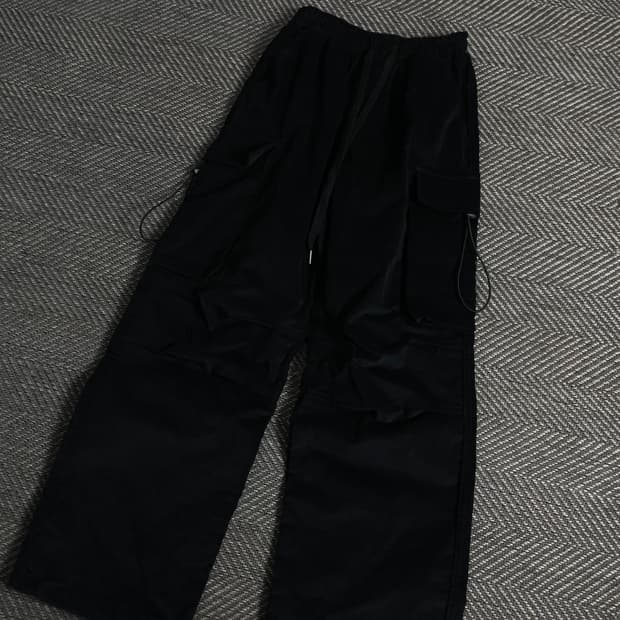 빈티지 코듀로이 블랙 스트링 카고 퍼티그 팬츠y 3702