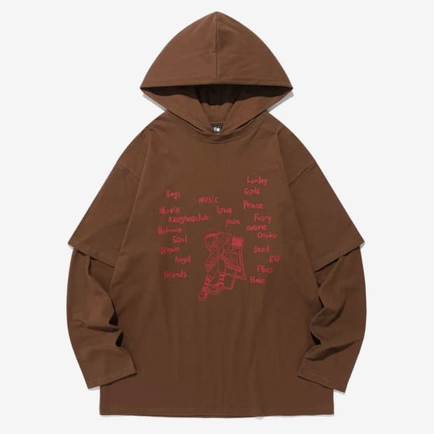 나이스고스트클럽 후드티 L THINK LAYERED L/S HOODIE_