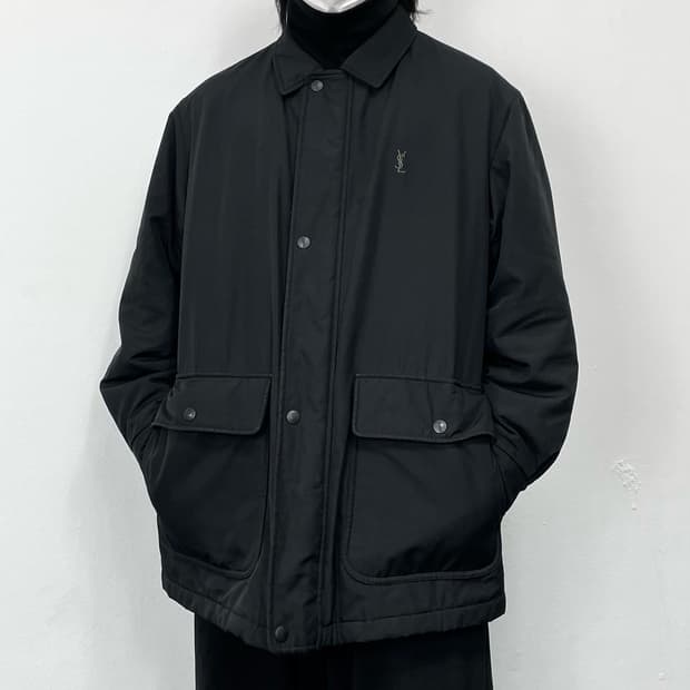XL 입생로랑 로고 블랙 패디드 패딩자켓