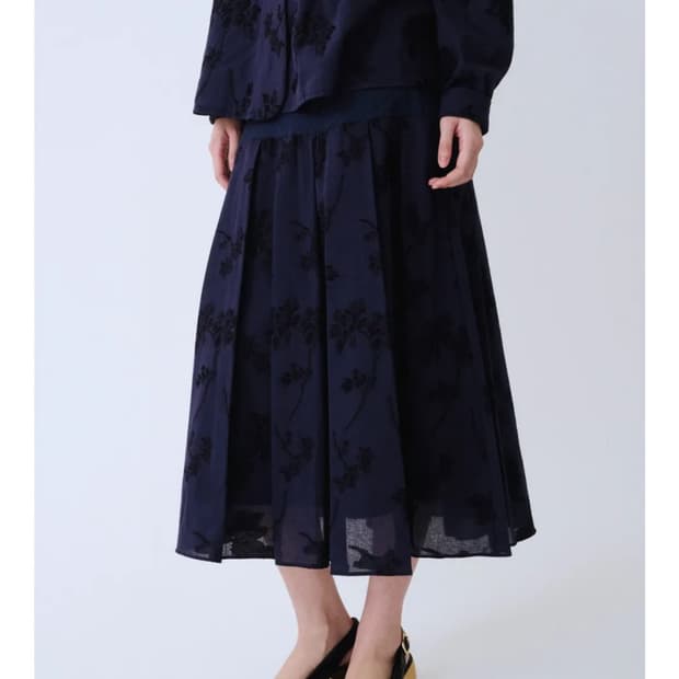 포코포스카 yoke pleated skirt (navy) 00