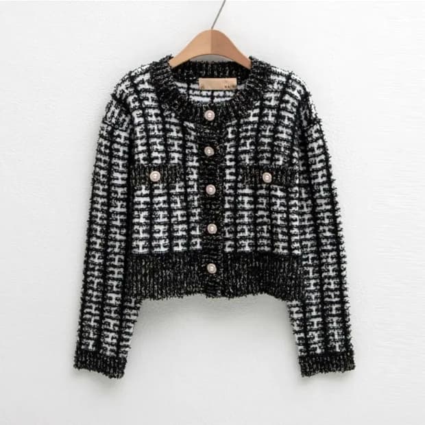 나인(NAIN) 페더 트위드 니트가디건 55-66 새상품