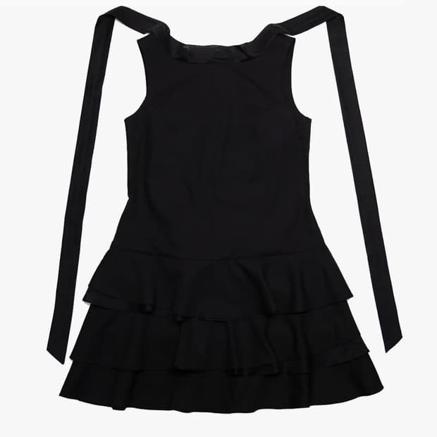 할로미늄 원피스 RIBBON TIE DRESS / BLACK