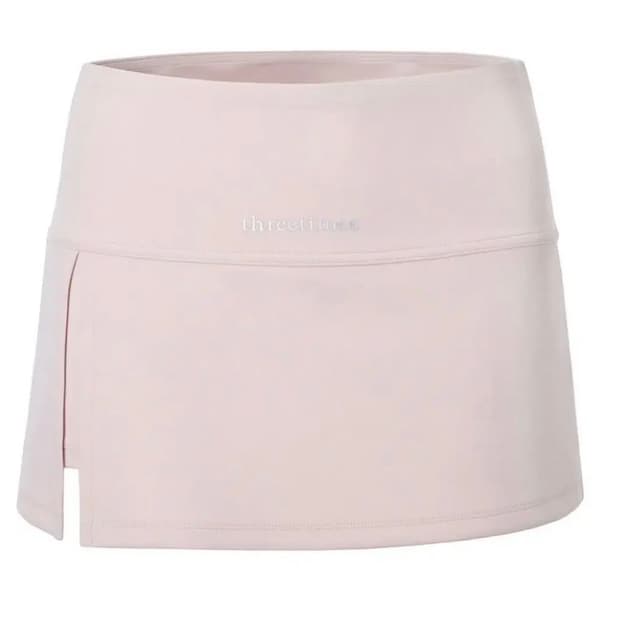 쓰리타임즈 에슬레틱 슬릿 스커트 핑크