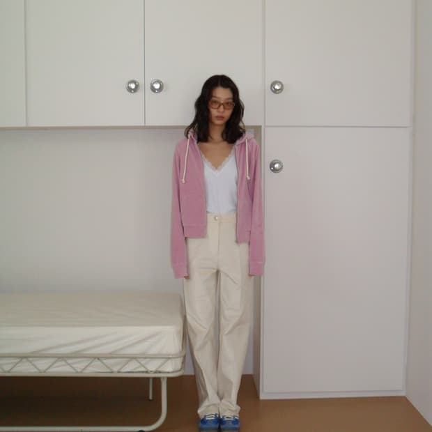 포니테일 90s 펄화이트 코듀로이 팬츠