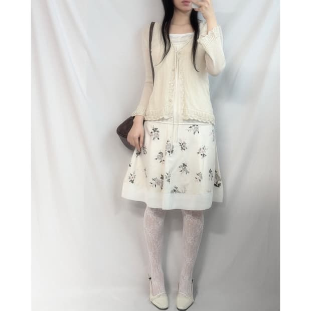 플라워 패턴 스커트