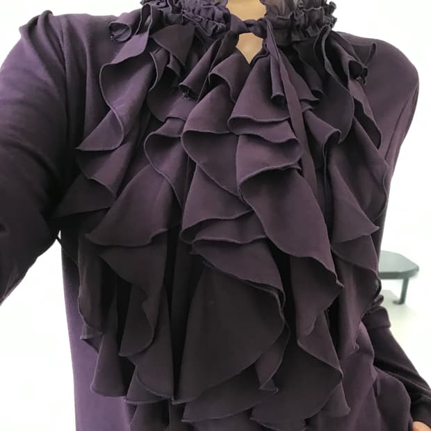 vintage purple ruffle long sleeve