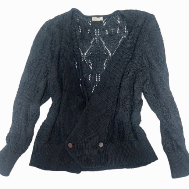 모리걸 레이어드 크로쉐 레이스 블랙 검은 가디건