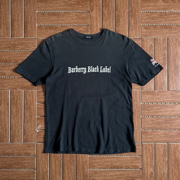 Burberry black label logo cotton 1/2 tee