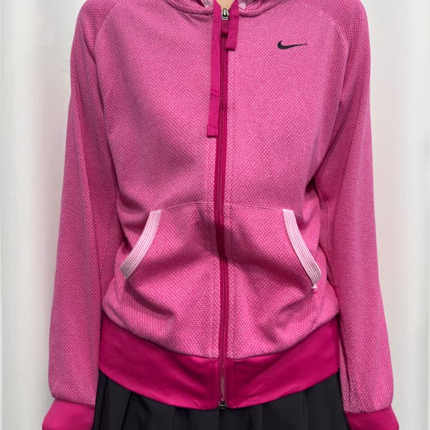 nike pink dot hood zipup