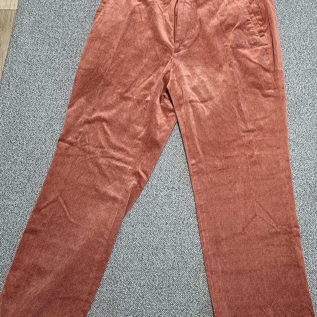 루이까스텔 코듀로이 겨울용 골프  일상 바지 오렌지 86  34인치