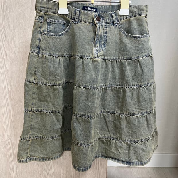 애즈이프캘리 CALIE DENIM MIDI SKIRT BLUE