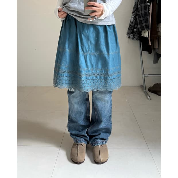 빈티지 미디 스커트