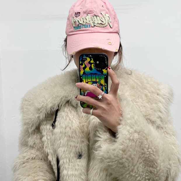 y2k 핑크 데미지 캡