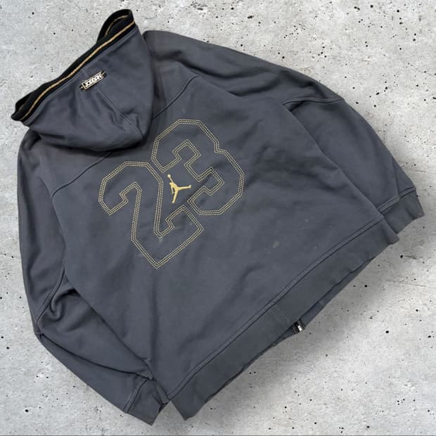 [M] 조던 23 빅로고 후드집업 그레이 B450