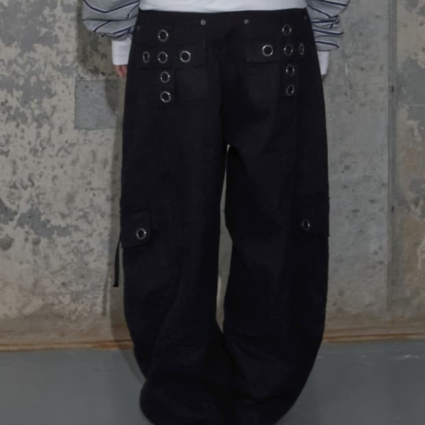 팬시클럽 크로스 포켓 카고 팬츠 1 블랙