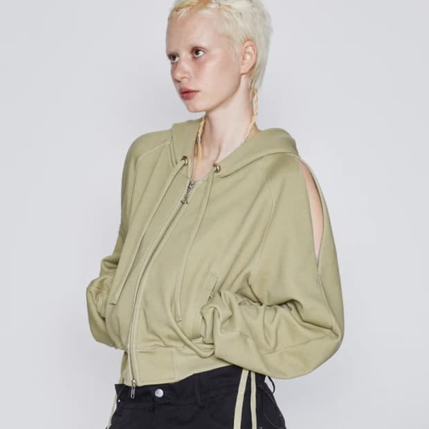 애프터아워즈 SHOULDER OPEN HOODIE ZIP-UP