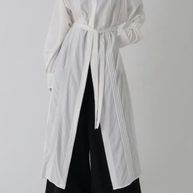 트리밍버드 플리츠 스트랩 롱 원피스 블랙 레이어드