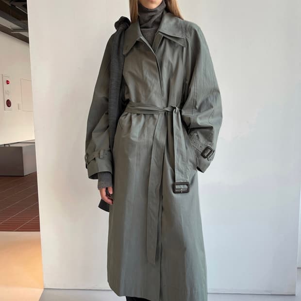 로우 클래식 트렌치 코트 