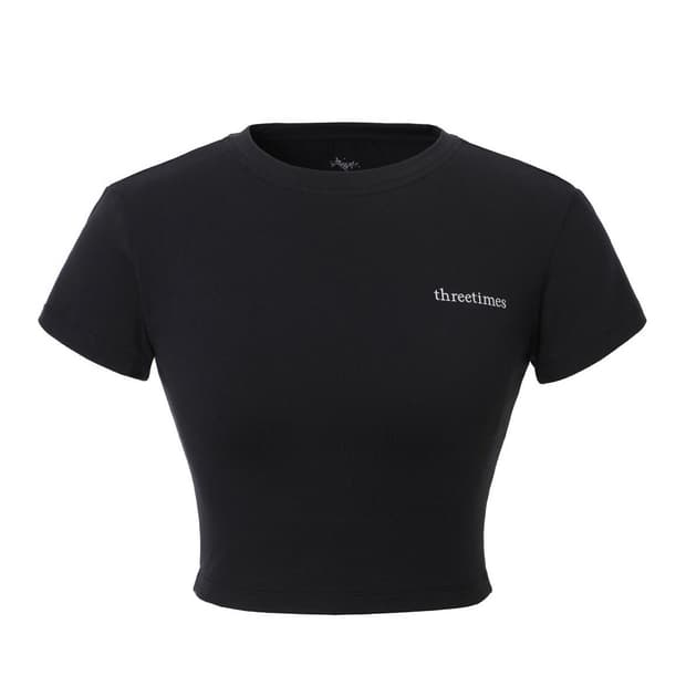 쓰리타임즈 crop soft tee