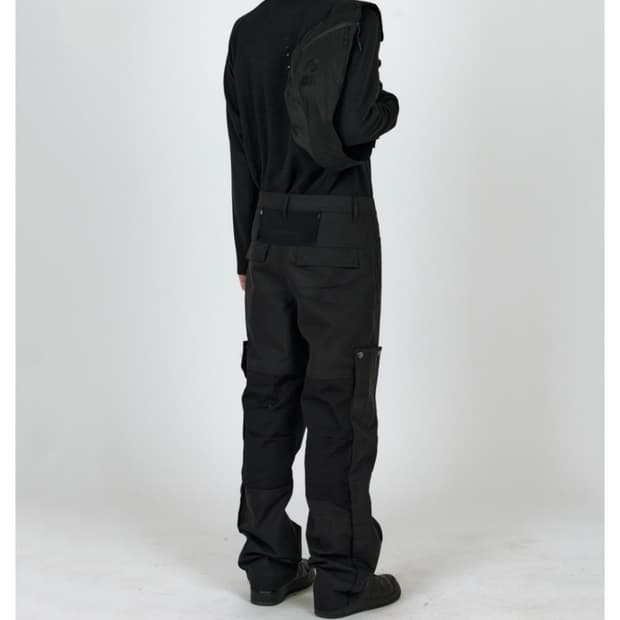 플라스틱프로덕트 MPa 멀티 패널 단추 카고 팬츠 블랙 m