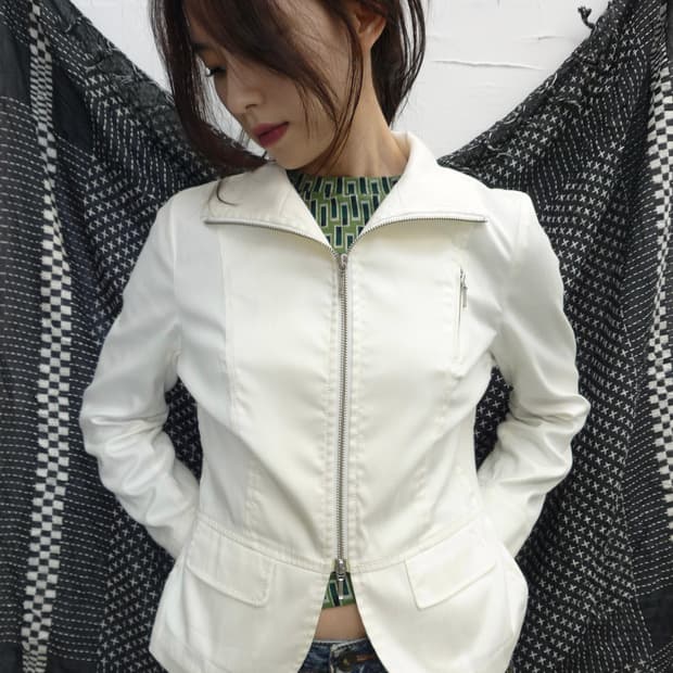 pure white zip-up