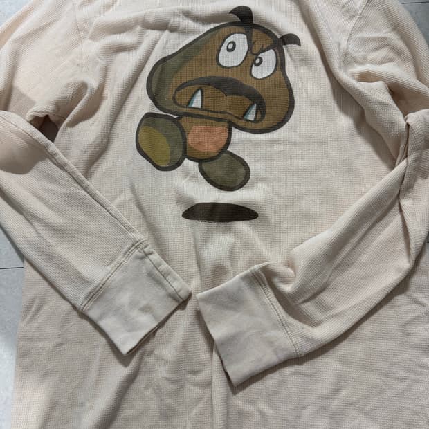 마리오 캐릭터 티셔츠 긴팔티셔츠 롱슬리브 일본빈티지