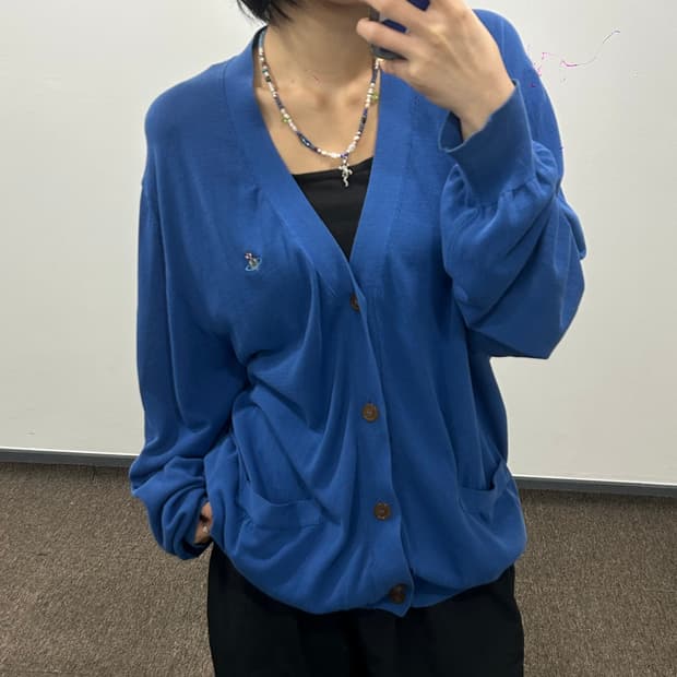 Vivienne westwood 비비안웨스트우드orb 딥블루 니트가디건