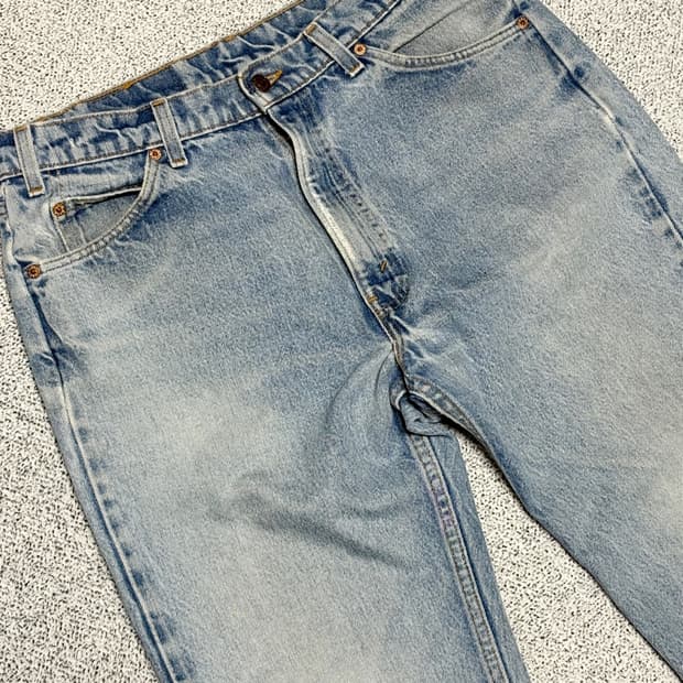 90s 빈티지 리바이스 505 오렌지탭 연청 데님 (실35x31)