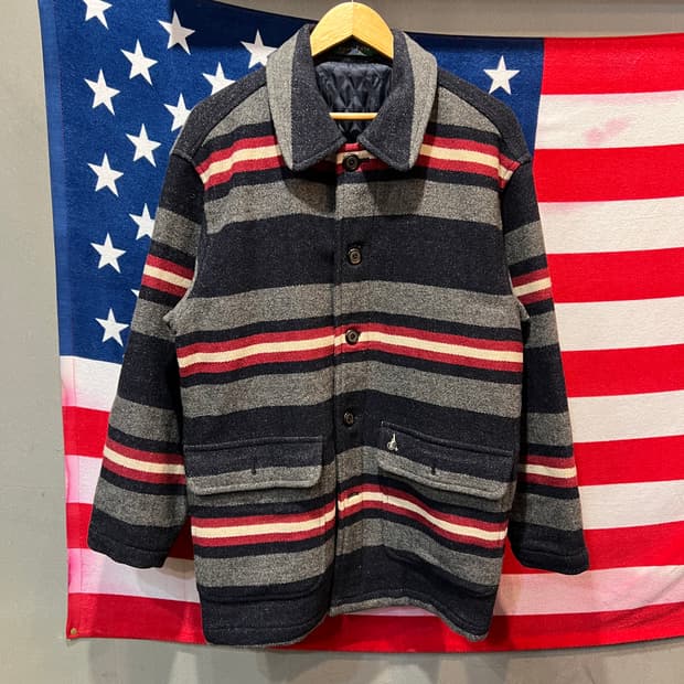 빈폴 스트라이프 반코트