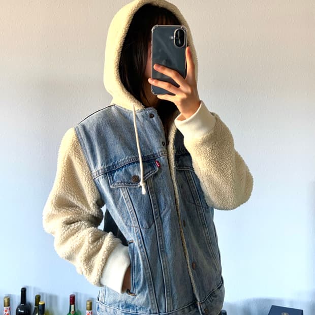 [S]리바이스 프리미엄 Big E 쉐르파 플리스 데님 자켓