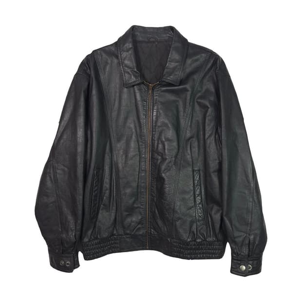 JPN 빈티지 소가죽 블루종 블랙 가죽 자켓