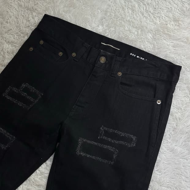 생로랑 D02 M/SK-LW 블랙 데님 팬츠 28
