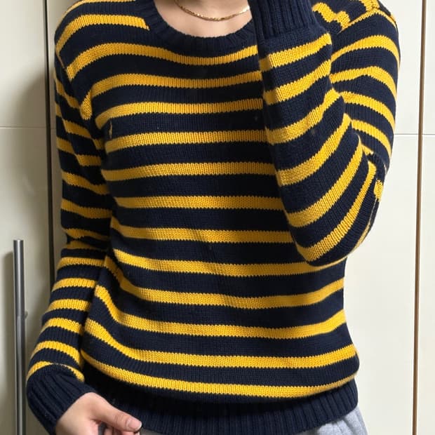 폴로 랄프로렌 허니비 옐로 블랙 니트