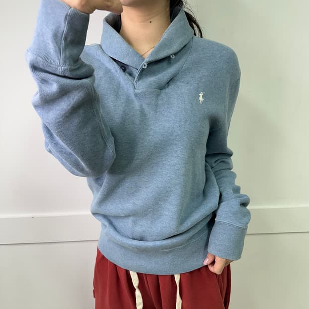 95 폴로랄프로렌 숄카라 하프 니트