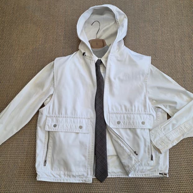 HERMES 에르메스 프랑스 최상급 테크원단 후드 베스트