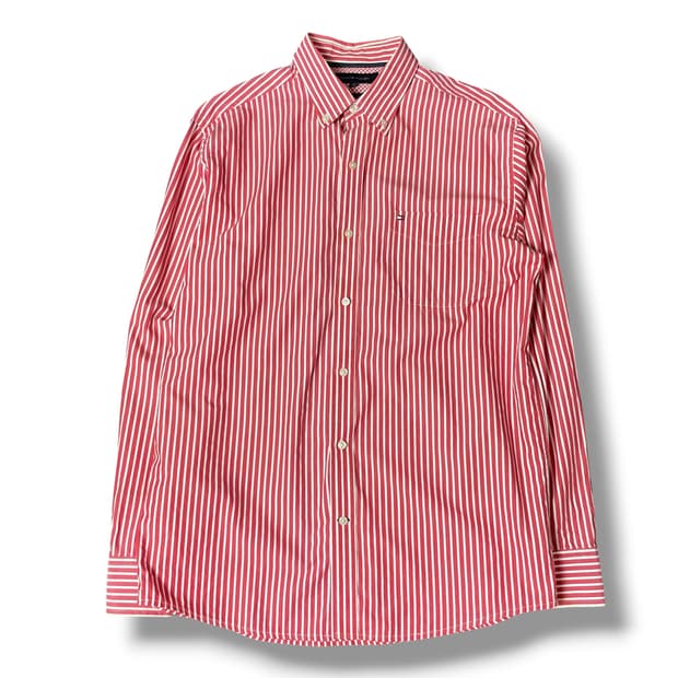 타미힐피거 레드 스트라이프 셔츠 M