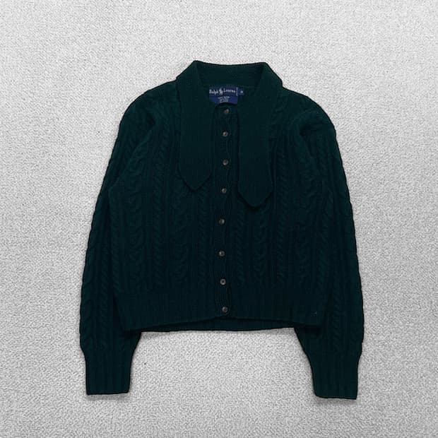 폴로 랄프로렌 울 케이블 가디건 그린