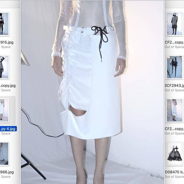 쉬새드 투피스 스커트 화이트