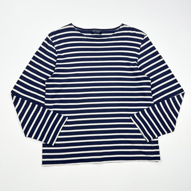  세인트제임스 스트라이프 보트넥 롱슬리브 네이비 여성S