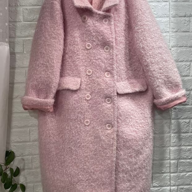 핑크퍼코트 뽀글이코트 퍼자켓 롱코트 털코트:) 하객룩데이트룩